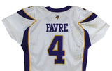 Vikings Brett Favre 2009 Game Used White Reebok Road Jersey Photo Matched