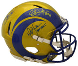 Dickerson, Faulk & Bettis Signed Rams Authentic Flash Helmet HOF Beckett 35327