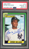 1990 Topps #701 Bernie Williams RC Yankees On Card PSA 10/10 Auto GEM MINT