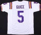 Derrius Guice Signed LSU Tigers White Jersey (JSA COA) Redskins Running Back