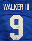 KENNETH WALKER III AUTOGRAPHED SIGNED PRO STYLE CUSTOM XL JERSEY BECKETT QR COA