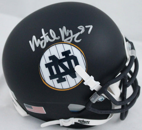 Michael Mayer Autographed Notre Dame Schutt Blue Mini Helmet-Beckett W Hologram