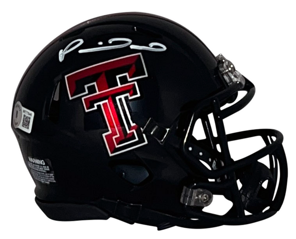 PATRICK MAHOMES AUTOGRAPHED TEXAS TECH RED RAIDERS SPEED MINI HELMET BECKETT