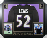 RAY LEWIS (Ravens black SKYLINE) Signed Autographed Framed Jersey JSA