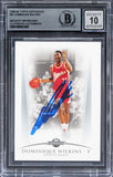 Hawks Dominique Wilkins Signed 2008 Topps Hardwood #91 Card Auto 10! BAS Slabbed