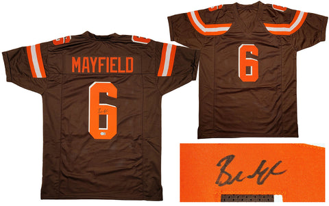 CLEVELAND BROWNS BAKER MAYFIELD AUTOGRAPHED BROWN JERSEY BECKETT BAS QR 201667