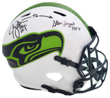 STEVE LARGENT & JIM ZORN AUTOGRAPHED SEAHAWKS LUNAR ECLIPSE FULL SIZE HELMET