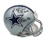 Ezekiel Elliott Signed Dallas Cowboys Current Authentic NFL Helmet with "Feed Me