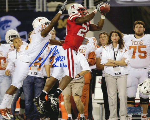 PRINCE AMUKAMARA AUTOGRAPHED SIGNED NEBRASKA CORNHUSKERS VS TEXAS 8x10 PHOTO COA