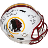 Joe Theismann Mark Rypien Doug Williams FLT White F/S Helmet BAS 42248