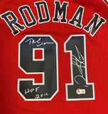 Dennis Rodman Autographed Chicago Bulls Mitchell Ness Swingman Jersey Beckett