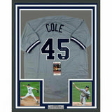 FRAMED Autographed/Signed GERRIT COLE 33x42 New York Grey Jersey JSA COA Auto