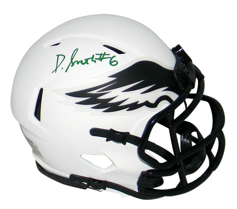 DEVONTA SMITH AUTOGRAPHED PHILADELPHIA EAGLES LUNAR SPEED MINI HELMET BECKETT