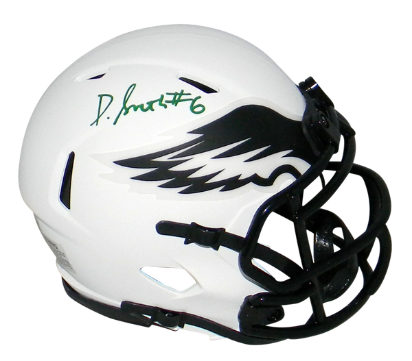 DEVONTA SMITH AUTOGRAPHED PHILADELPHIA EAGLES LUNAR SPEED MINI HELMET BECKETT