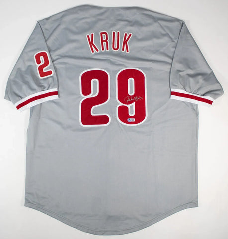 John Kruk Signed Philidelphia Phillies Jersey (Beckett) 3xAll Star 1st Baseman