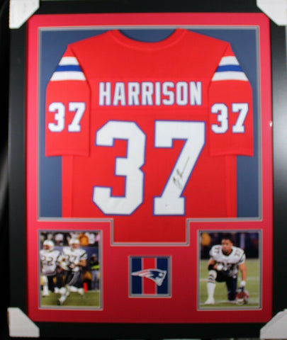 RODNEY HARRISON (Patriots red TOWER) Signed Autographed Framed Jersey JSA