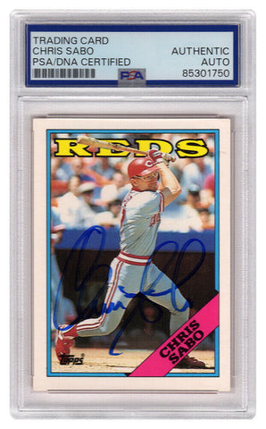 Chris Sabo Signed Reds 1988 Topps Traded Rookie Baseball Card #98T - (PSA/DNA)