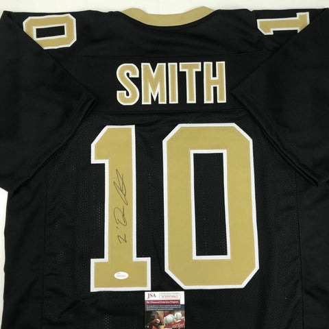 Autographed/Signed TRE'QUAN SMITH New Orleans Black Football Jersey JSA COA Auto