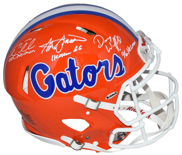 TIM TEBOW DANNY WUERFFEL STEVE SPURRIER SIGNED FLORIDA GATORS AUTHENTIC HELMET