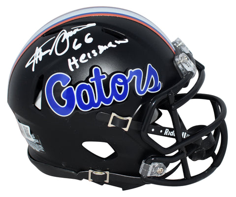 STEVE SPURRIER SIGNED FLORIDA GATORS BLACK SPEED MINI HELMET W/ 66 HEISMAN