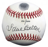 Steve Carlton Signed N.L. Baseball with Thumbprint w Display Case (Sport Print)