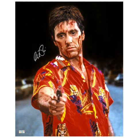 Al Pacino Autographed Scarface Tony Montana Taking Aim 16x20 Photo