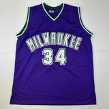 Autographed/Signed Ray Allen Milwaukee Purple Basketball Jersey Beckett BAS COA