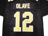 NEW ORLEANS SAINTS CHRIS OLAVE AUTOGRAPHED BLACK JERSEY BECKETT WITNESS 230166