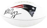 Patriots Richard Seymour Signed Wilson White Panel Logo Football BAS Witnessed