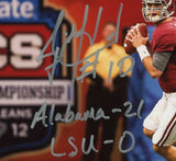 AJ McCarron Signed Alabama Crimson Tide Unframed 8x10 Photo w - AL 20 LSU 0