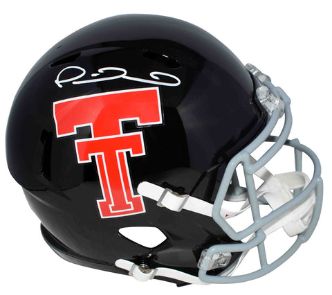 PATRICK MAHOMES II SIGNED TEXAS TECH RED RAIDERS THROWBACK SPEED HELMET BECKETT