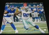 DEMARCUS LAWRENCE AUTOGRAPHED SIGNED DALLAS COWBOYS VS GIANTS 16x20 PHOTO JSA