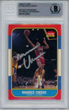 Maurice Cheeks Autographed 1986 Fleer #16 Trading Card Beckett 43879