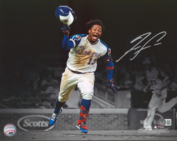 Braves Ronald Acuna Authentic Signed 11x14 Horizontal Spotlight Photo BAS Wit