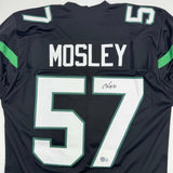 Autographed/Signed CJ C.J. Mosley New York Black Football Jersey Beckett BAS COA