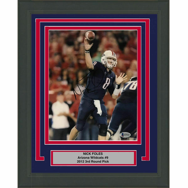 FRAMED Autographed/Signed NICK FOLES Arizona Wildcats 8x10 Photo Beckett BAS COA