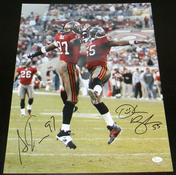 DERRICK BROOKS & SIMEON RICE SIGNED TAMPA BAY BUCS BUCCANEERS 16x20 PHOTO JSA