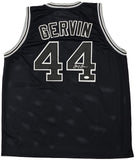 SAN ANTONIO SPURS GEORGE GERVIN AUTOGRAPHED BLACK JERSEY JSA STOCK #215712