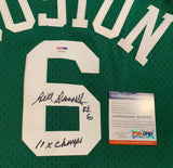 Bill Russell Autographed Boston Celtics Mitchell Ness Jersey 11 x CHAMP PSA DNA