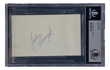 John Bucyk Boston Bruins Signed Slabbed Index Card BAS