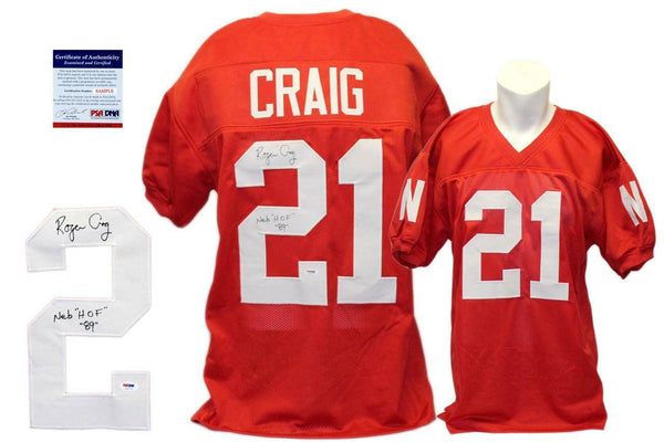 Roger Craig SIGNED Red Jersey - PSA/DNA - Nebraska Cornhuskers Autograph