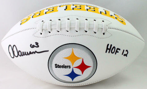 Dermontti Dawson Signed Pittsburgh Steelers Logo Football w/HOF - Beckett W Auth