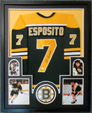 FRAMED BOSTON BRUINS PHIL ESPOSITO AUTOGRAPHED SIGNED JERSEY JSA COA