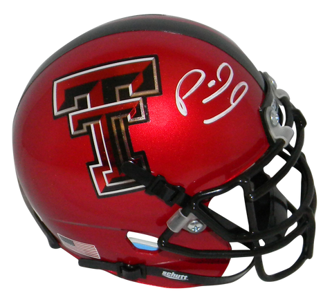 PATRICK MAHOMES SIGNED AUTOGRAPHED TEXAS TECH RED RAIDERS MINI HELMET JSA