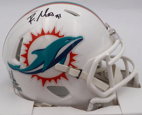 Raheem Mosert Autographed White Speed Mini Helmet Dolphins Beckett QR #1W038670