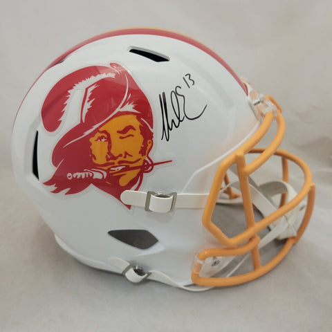 MIKE EVANS SIGNED TAMPA BAY BUCCANEERS FS THROWBACK SPEED REPLICA HELMET BECKETT