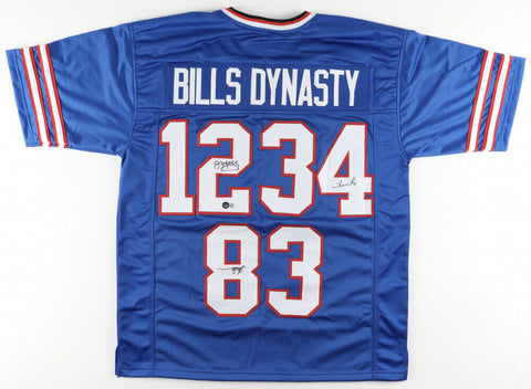 Jim Kelly, Thurman Thomas & Andre Reed Signed Bills Dynasty Jersey Beckett Holo