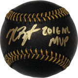 Kris Bryant Autographed Chicago Cubs Black OML Baseball 16 NL MVP FAN 46852