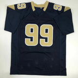 Autographed/Signed AARON DONALD Los Angeles LA Blue Football Jersey JSA COA Auto