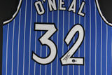 SHAQUILLE O'NEAL (Magic blue TOWER) Signed Autographed Framed Jersey JSA